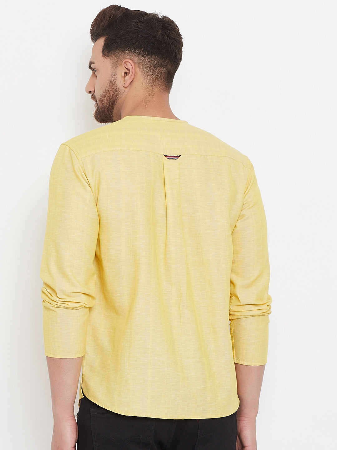 Men's Yellow Summer Casual Shirt Kurta