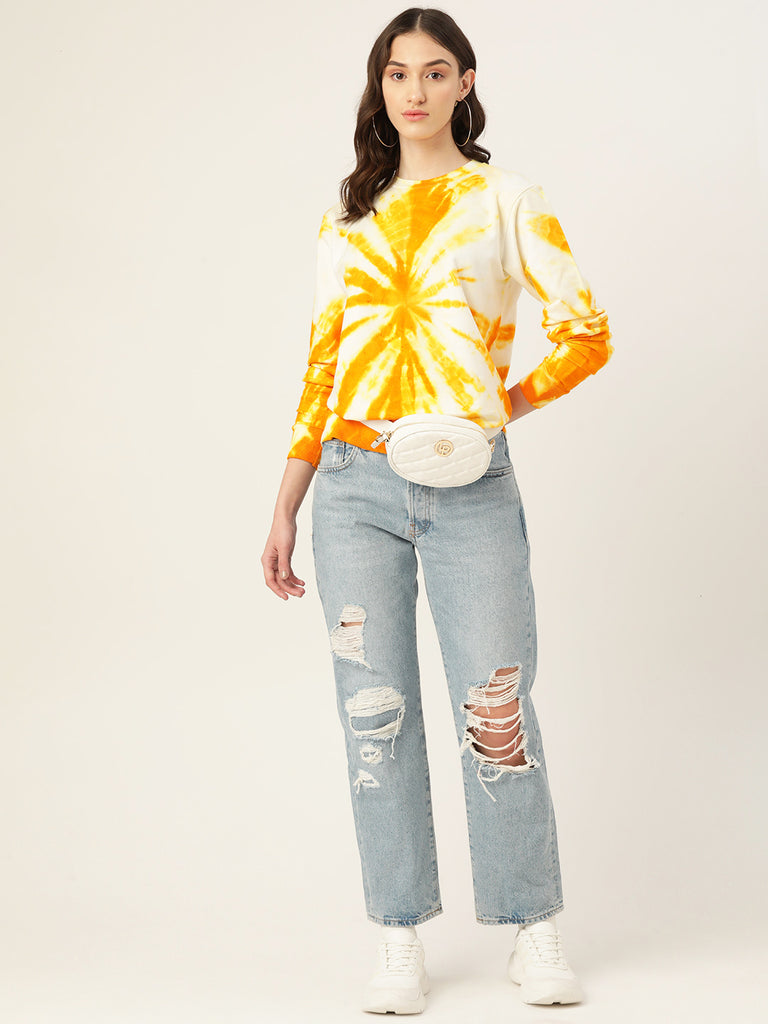 Women's Yellow Cracker tie Dye Sweatshirt