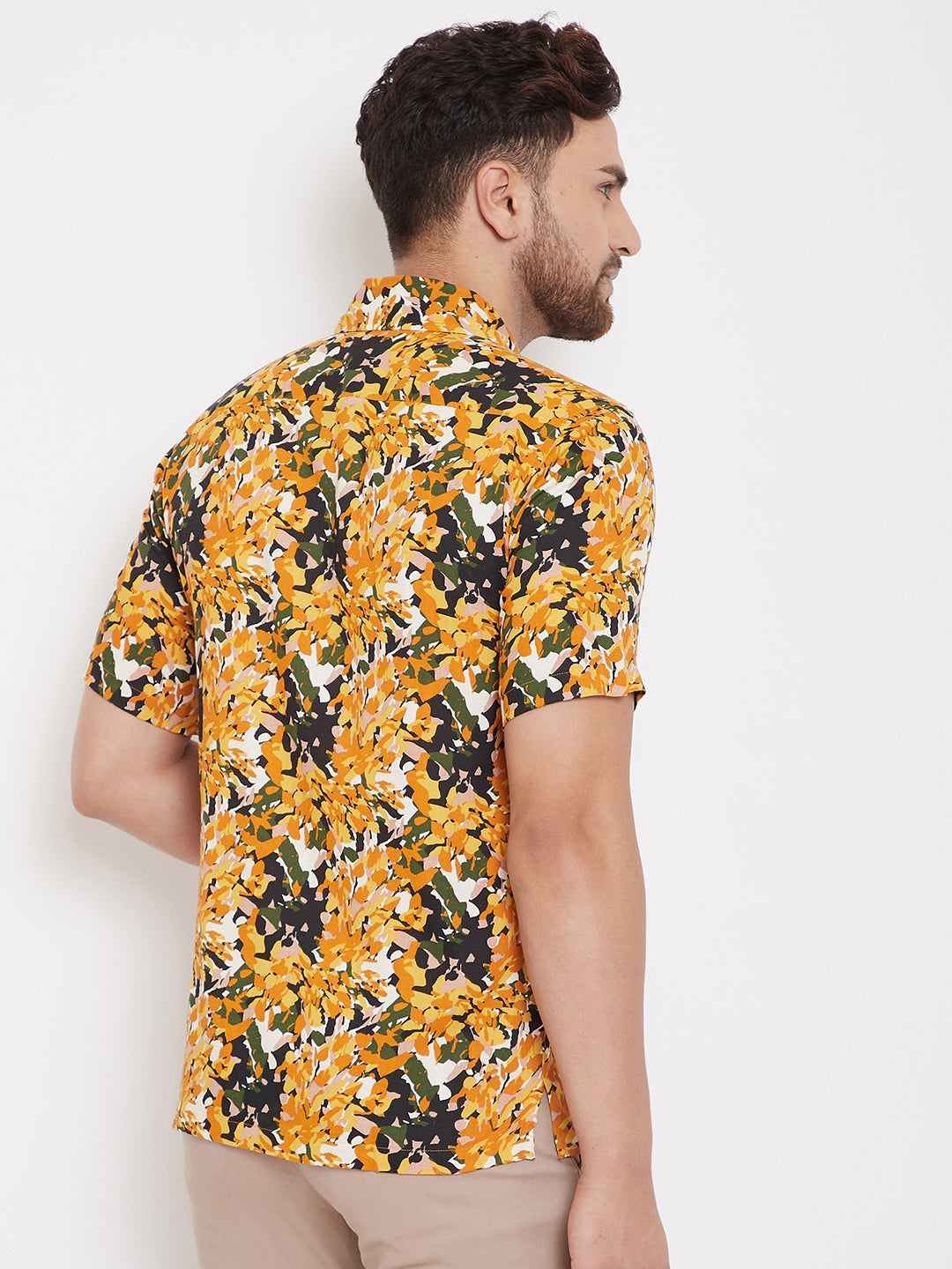 Men's Orange Summer Casual Shirt