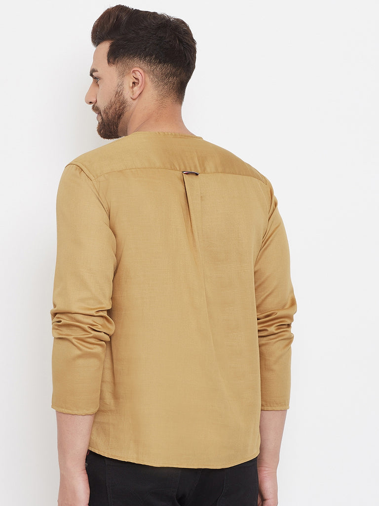 Men's Mustard Summer Casual Shirt Kurta