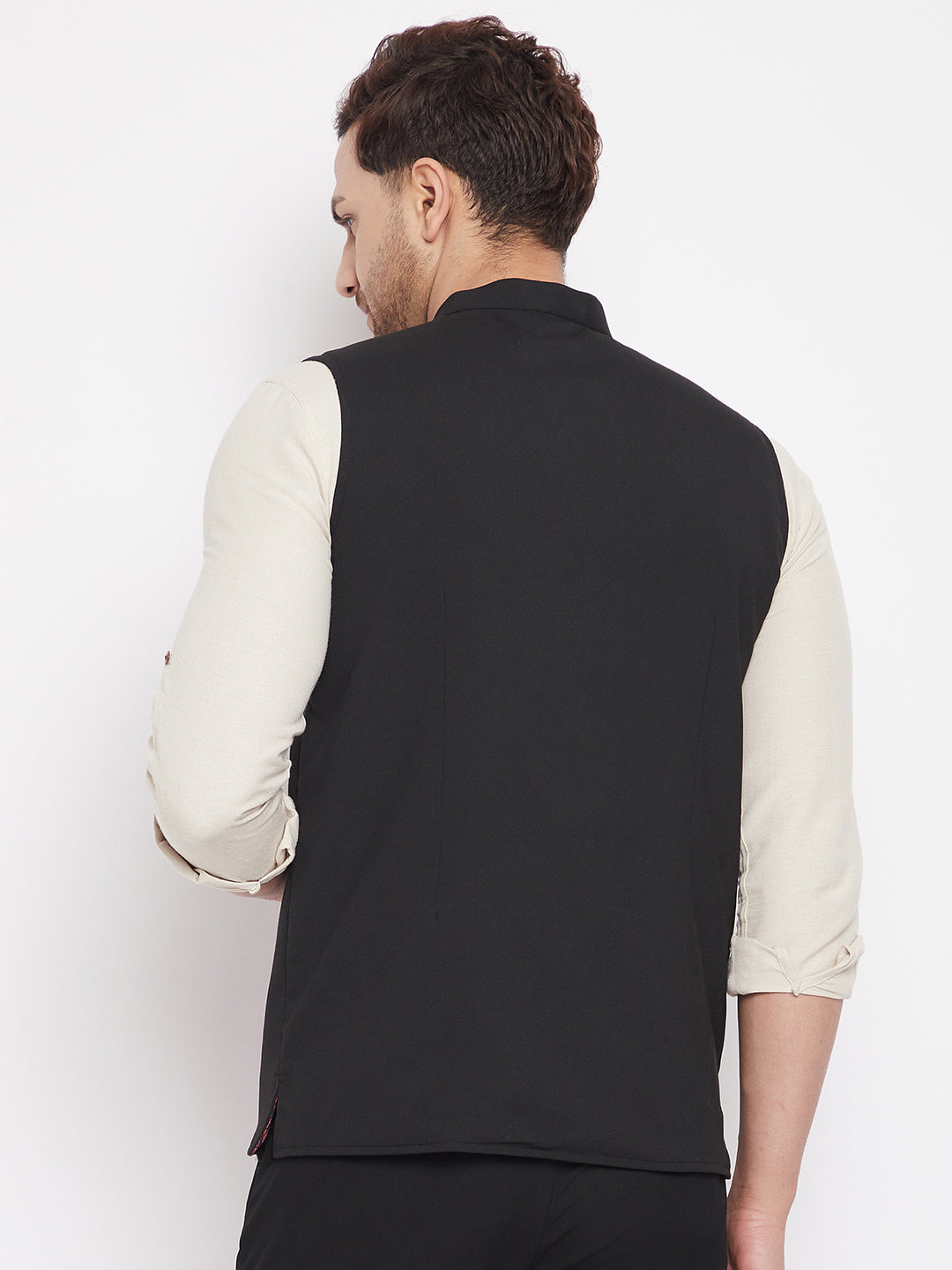 Buy Even Apparels Beige Polyester Men's Nehru Jacket-Contrast  Lining-Inbuilt Pocket Square Online at Best Price | Distacart