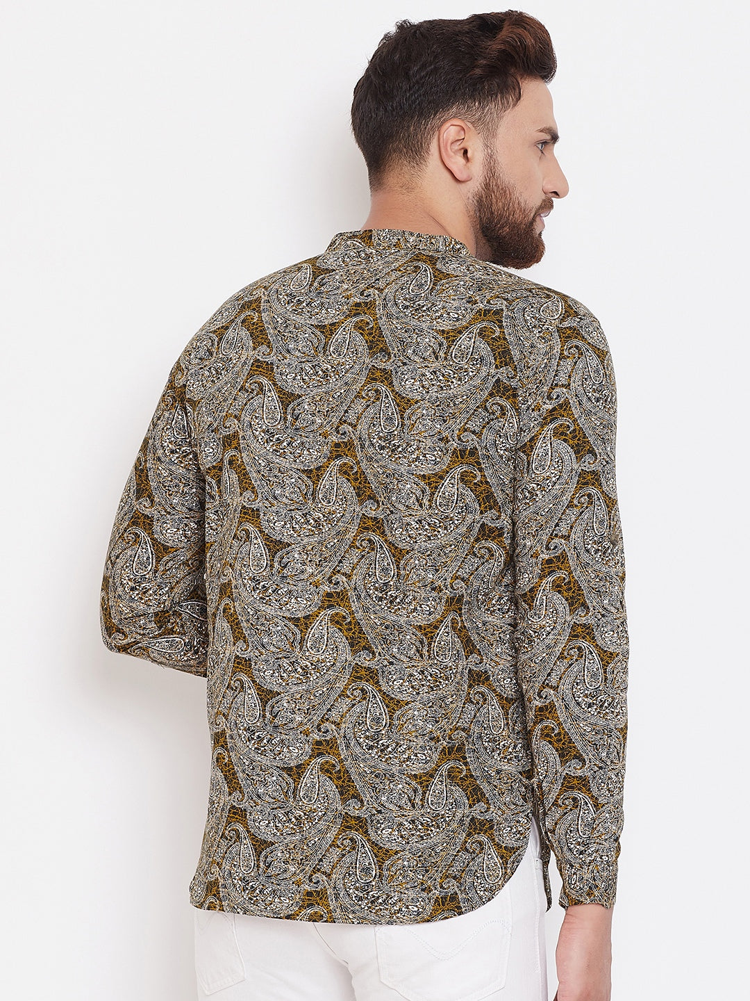 Men's Multi Hued Printed Shirt Kurta