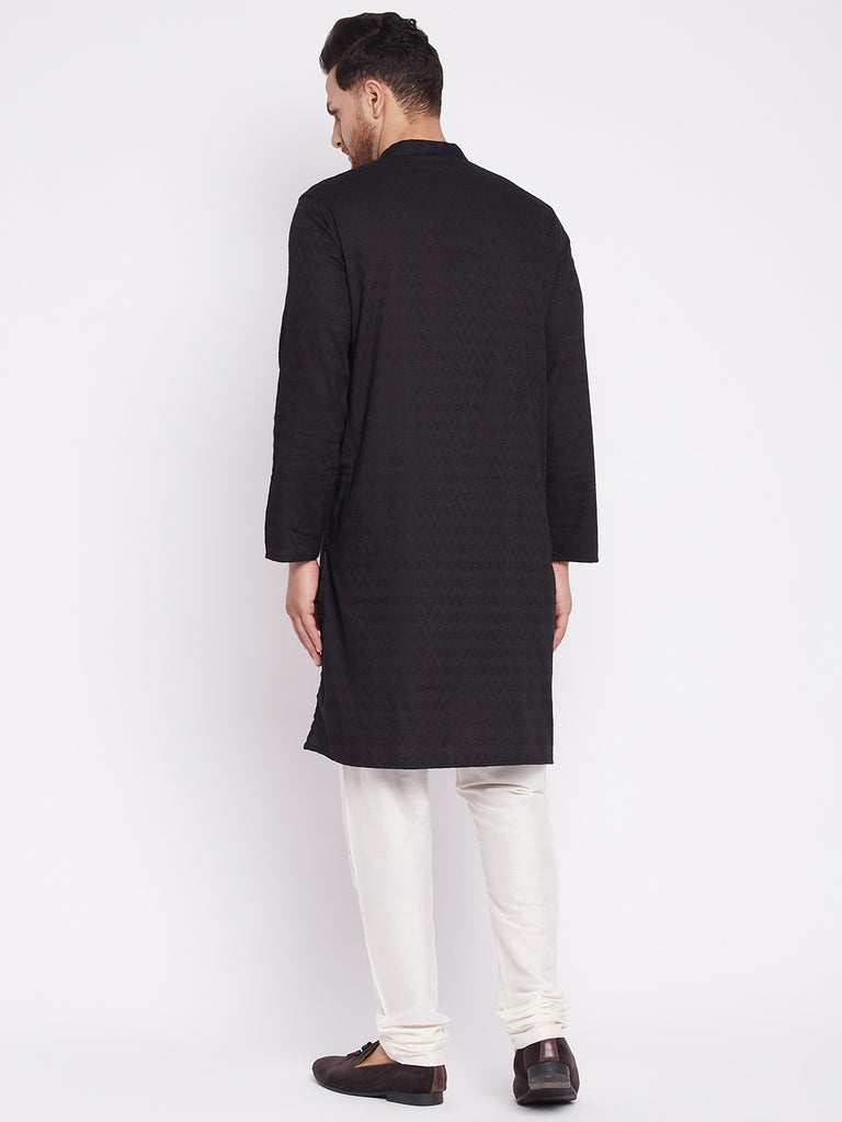 Men's Long Kurta with Band Colla