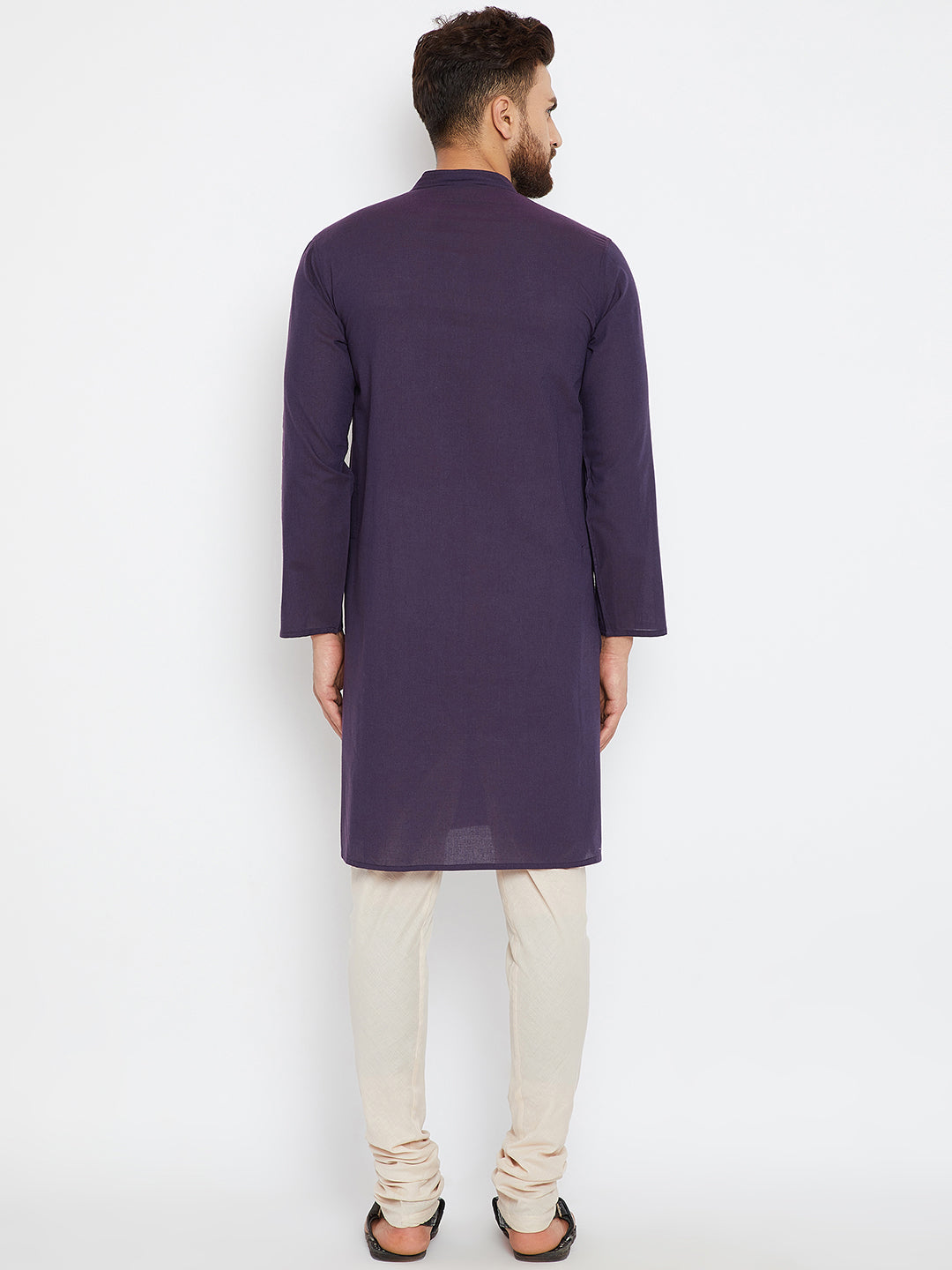 Men's Deep Purple Cotton Kurta