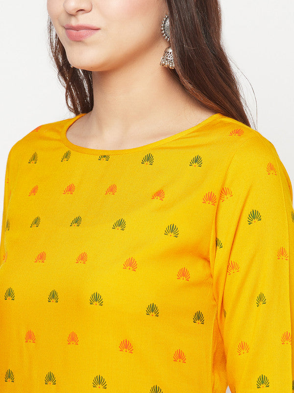Women's Rayon Screen print straight kurta,Musta