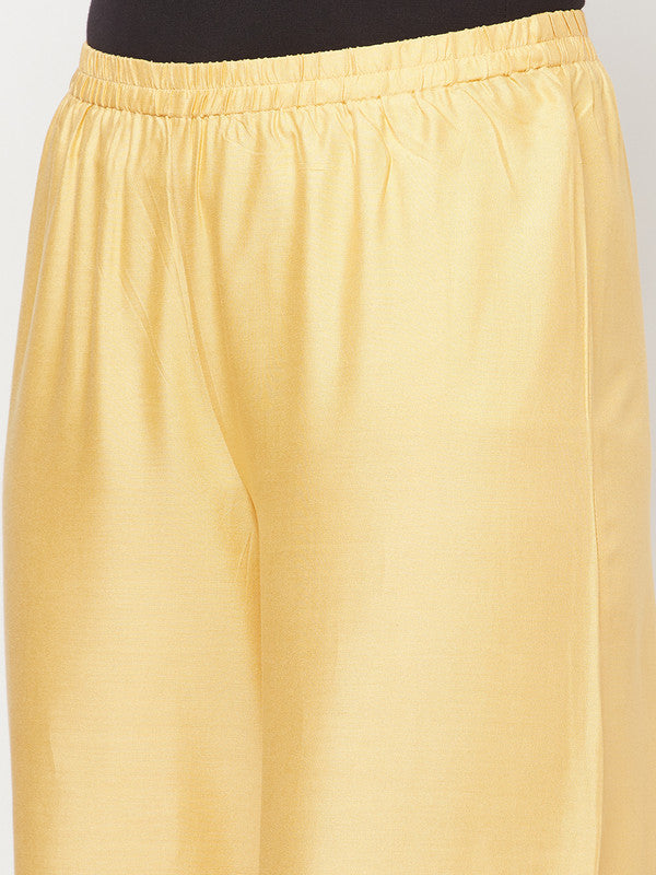 Women's Rayon Flared slip-on Palazzo,Golden/Bei