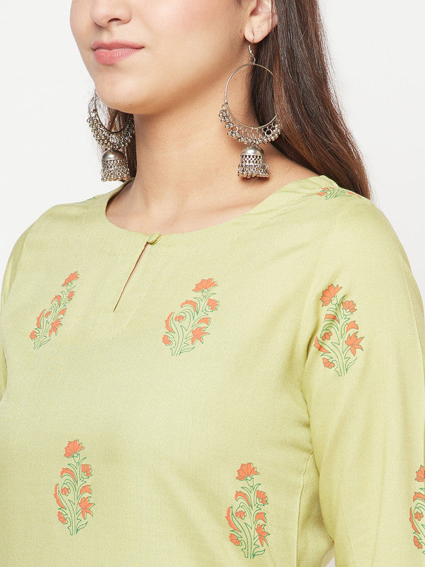 Women's Rayon Screen print straight kurta,Pis