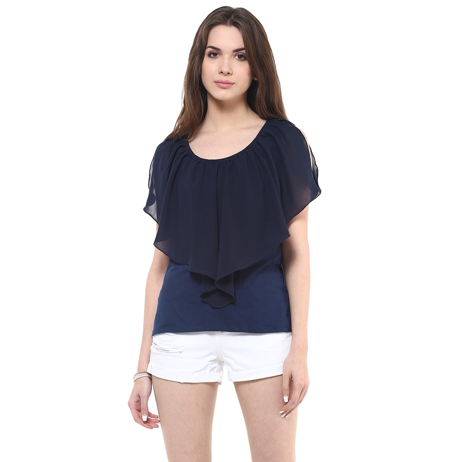Women's Solid Flared Jersey Top - Pannkh