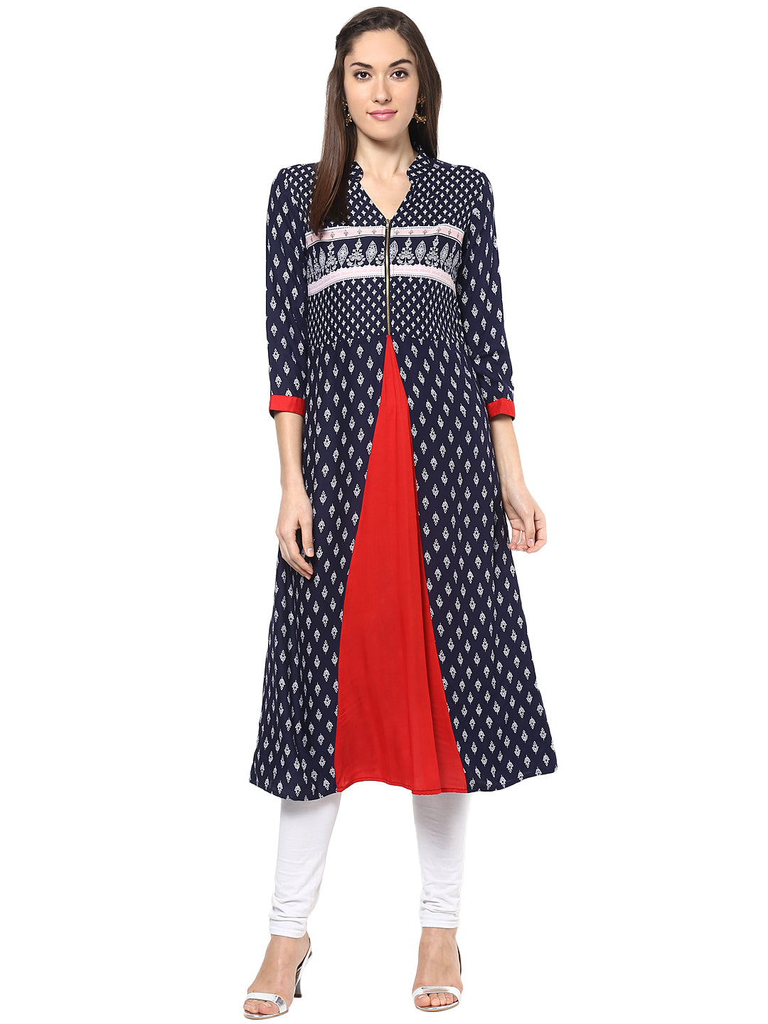Women's Green And Multi Colored Floral Pleated Kurti - Stylestone
