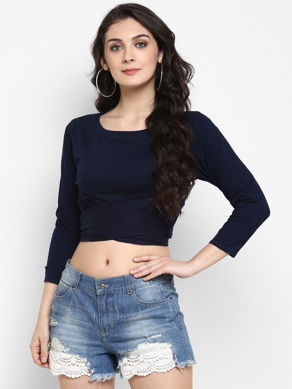 Women's Knitted Knot Style Crop Top - Pannkh