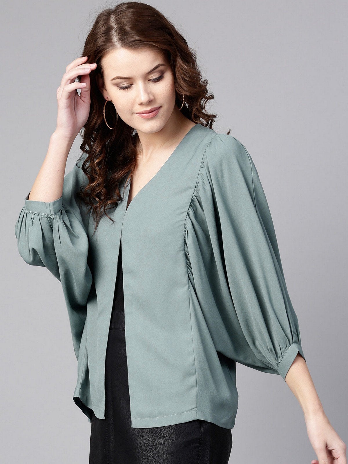 Women's Solid Flared Cape Top - Pannkh