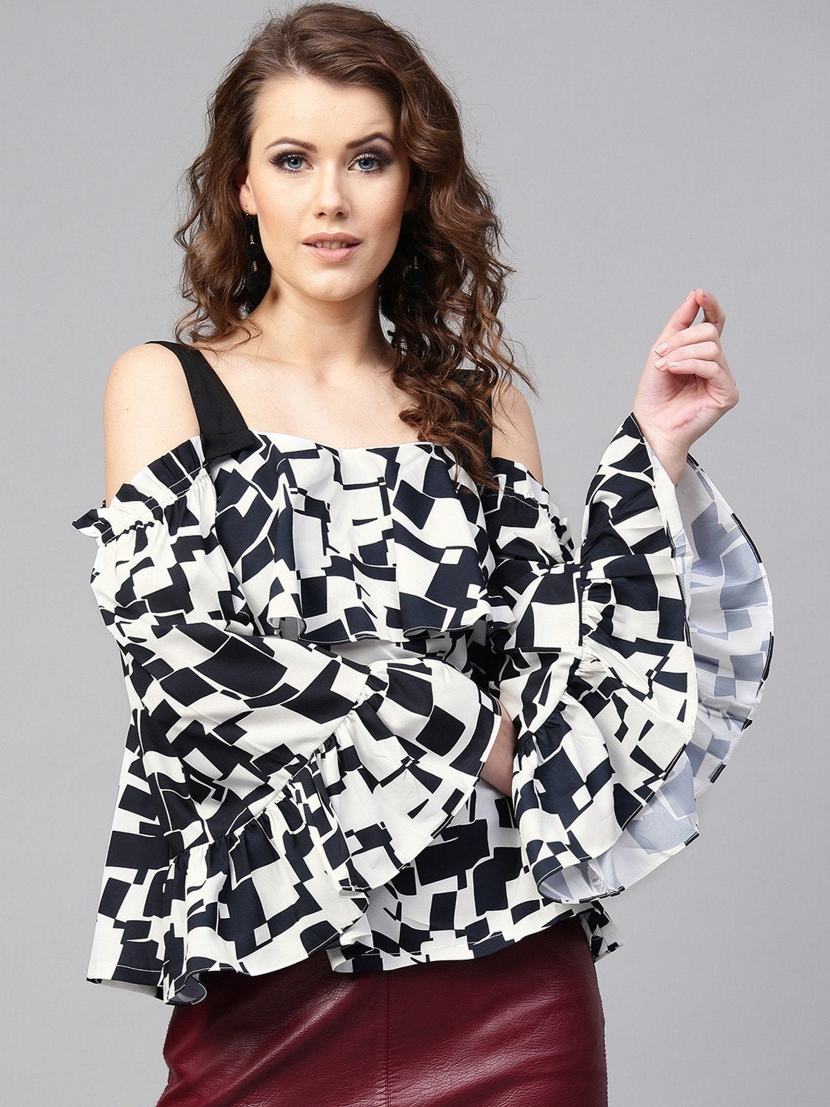 Women's Abstract Print Top - Pannkh