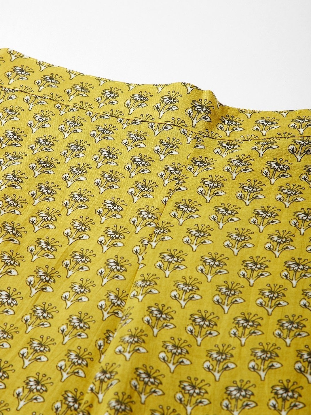 Women's Yellow Floral Print Kurta Palazo Set - InWeave