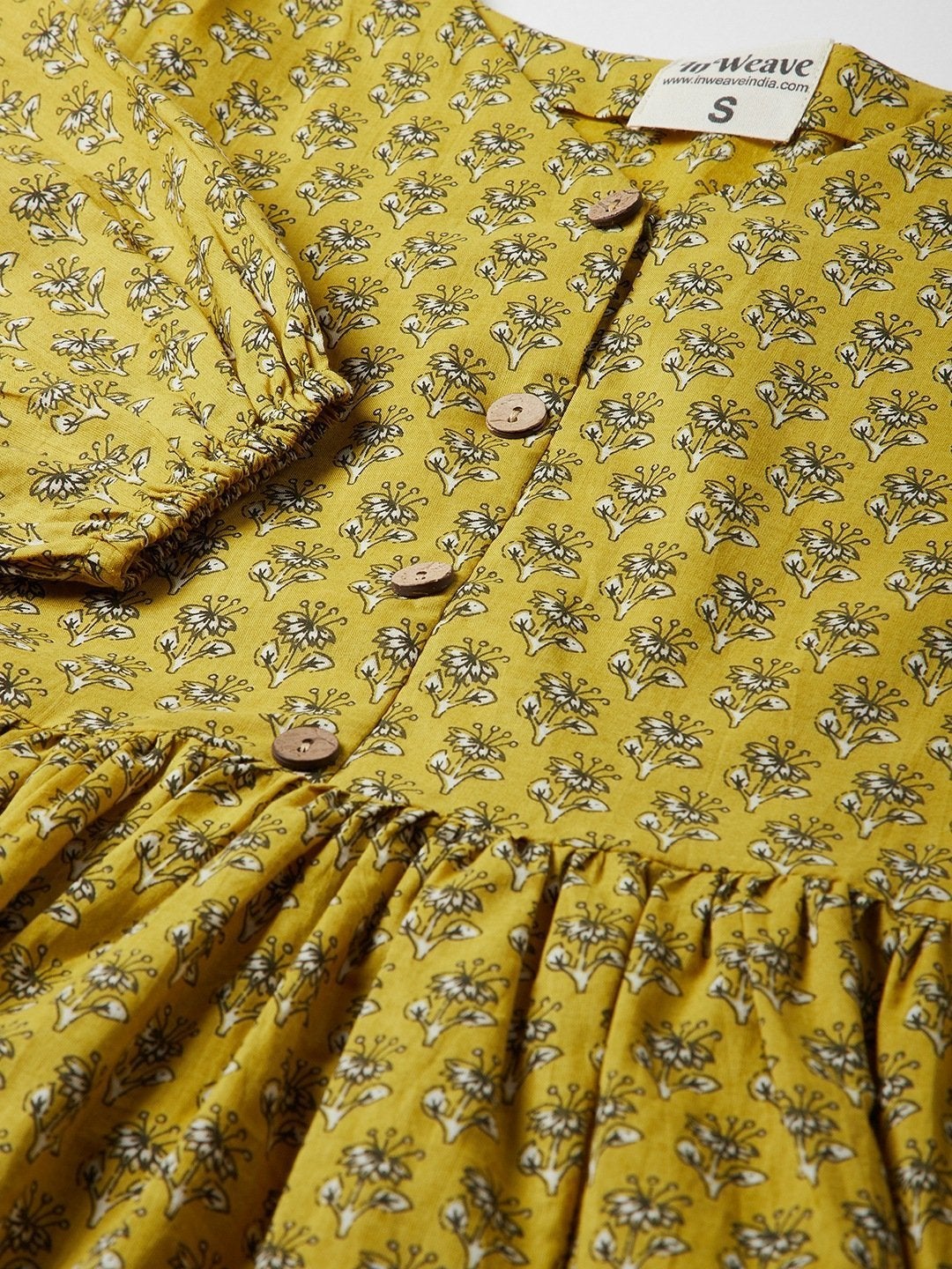 Women's Yellow Floral Print Kurta Palazo Set - InWeave