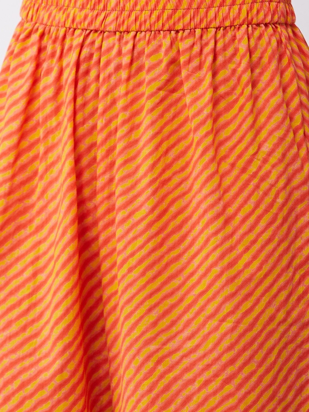 Women's Turquoise Orange Kurta Pant Set - InWeave