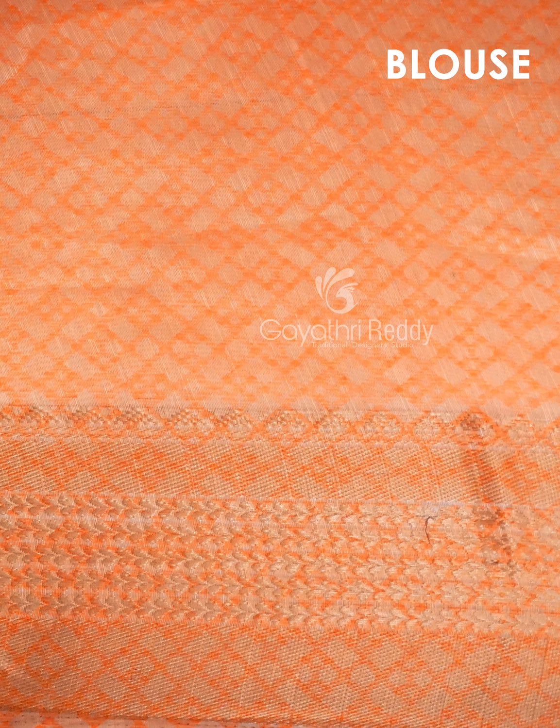 Women's Orange Semi Chanderi Saree - Gayathri Sarees