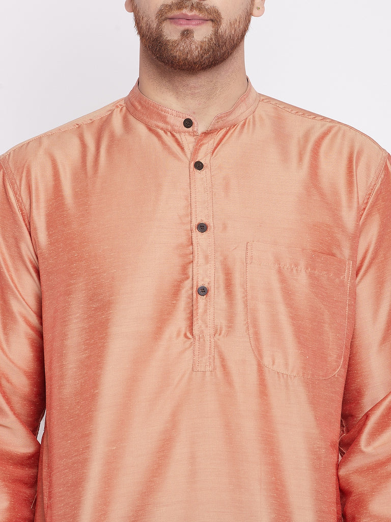 Men's Long Kurta with Band Colla