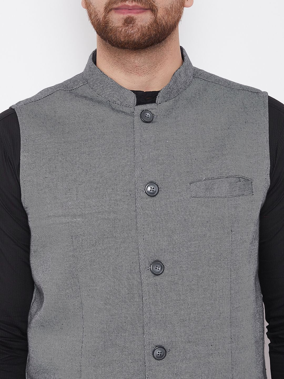 Men's Grey Nehru Jacket