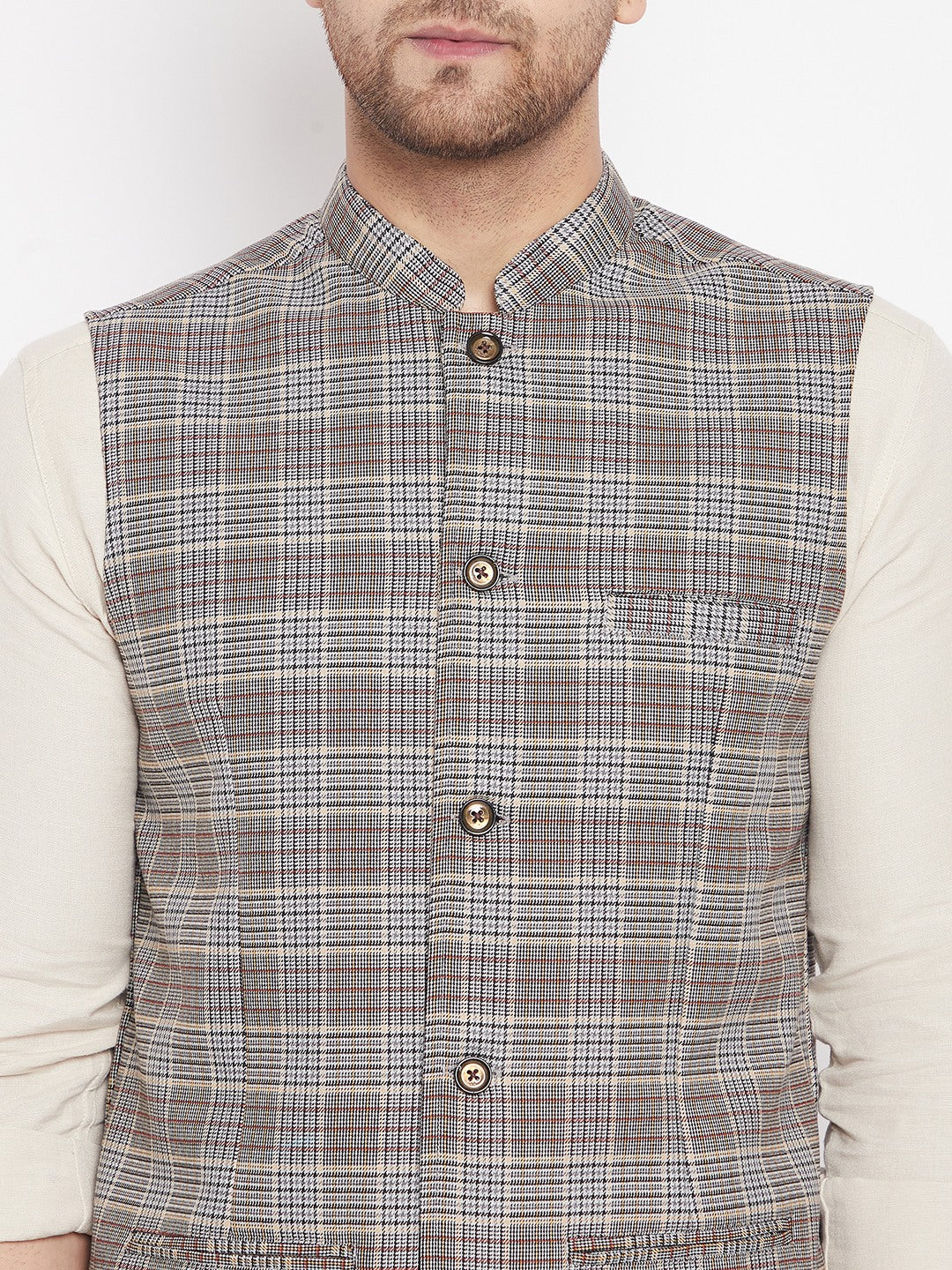 Men's Multi Color Nehru Jacket-Contrast Lining-Free Pocket Square - Even Apparels