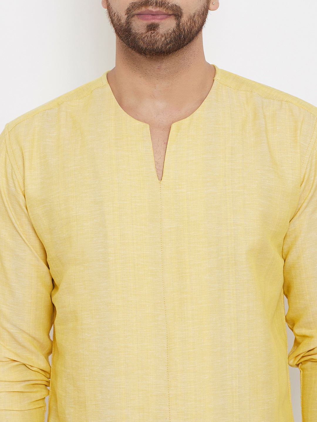 Men's Yellow Summer Casual Shirt Kurta