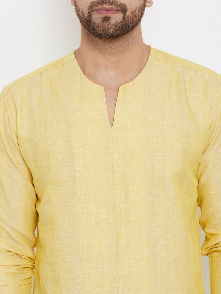 Men's Yellow Summer Casual Shirt Kurta