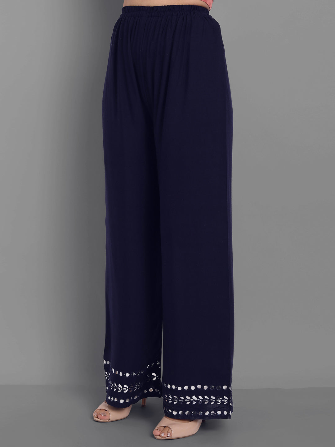 Women's Embroidred Kurta Pant Set (Navy Blue) - Noz2Toz