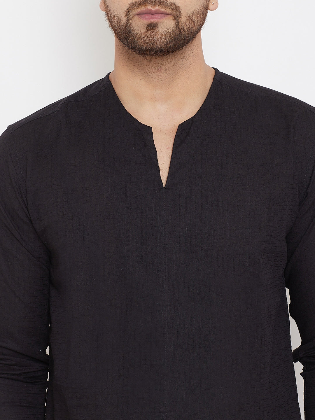 Men's Black Summer Casual Shirt Kurta