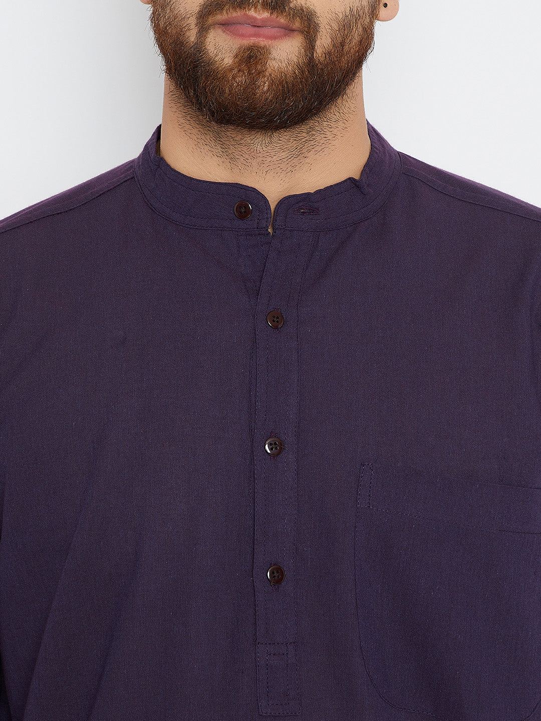 Men's Deep Purple Cotton Kurta