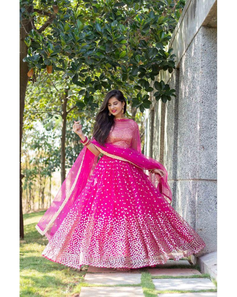 Women's Rani Pink Lehenga - Label Shaurya Sanadhya
