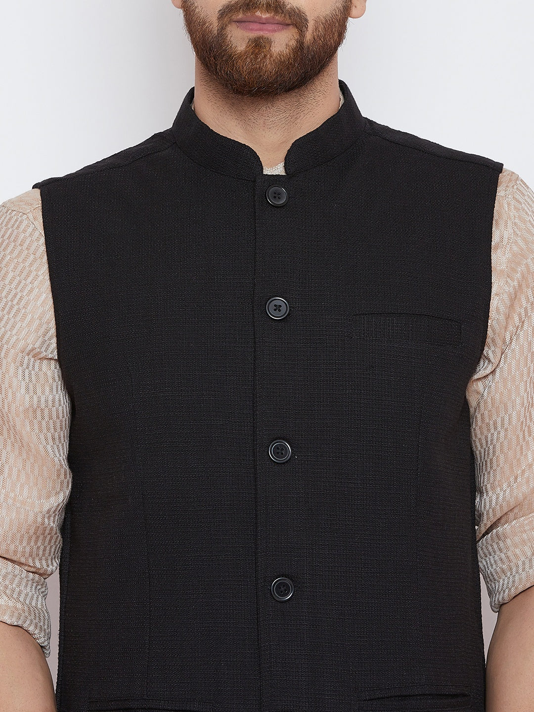 Men's Cocktail Night Black Nehru Jacket - Even Apparels