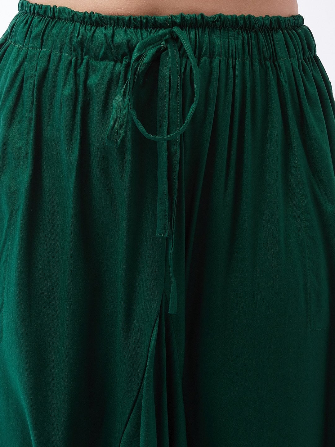 Women's Dusky Green Harem Pant For Teens - InWeave