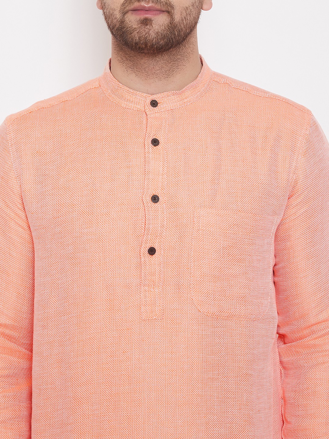 Men's Peach Cotton Kurta