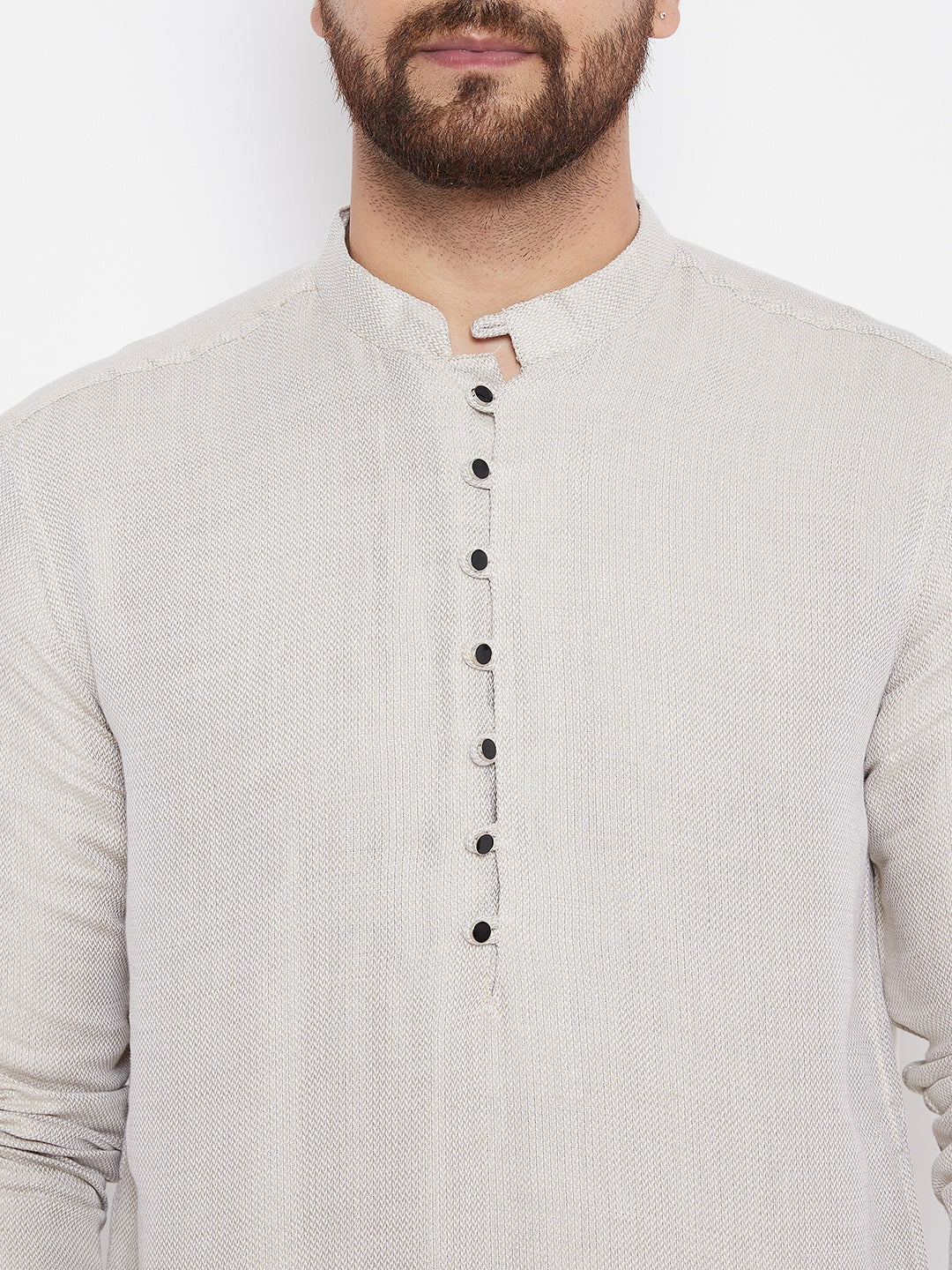 Men's Pure Cotton Beige Straight  Kurta - Even Apparels