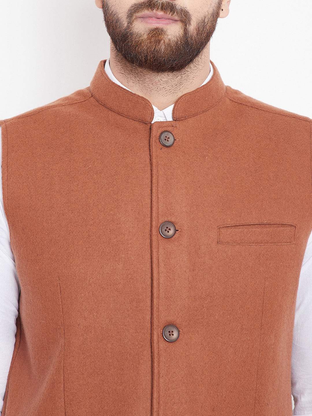 Men's Orange Nehru Jacket - Even Apparels