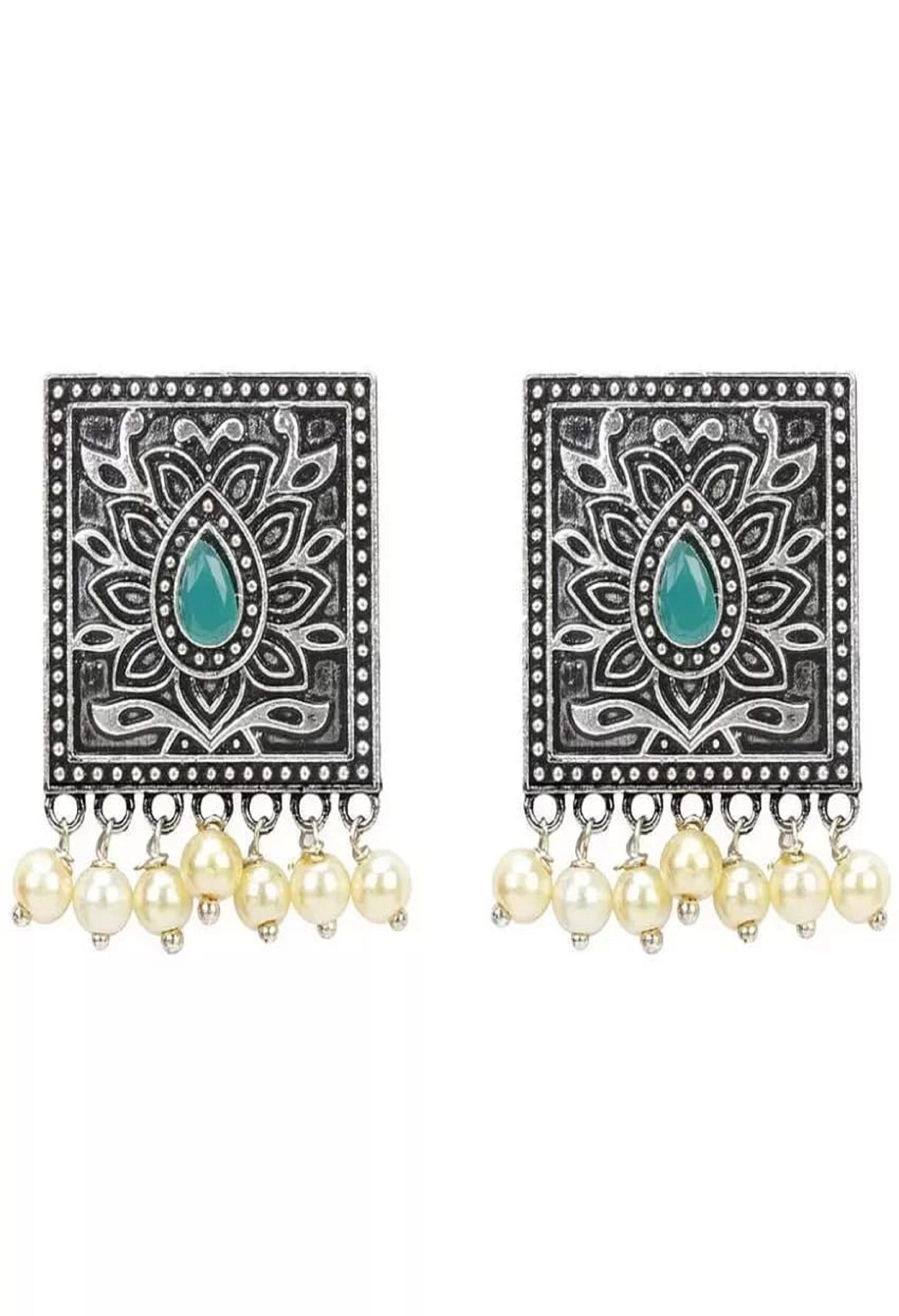 Women's  Traditional Indian Design heavy Multi Stone Necklace Set Jkms_040 - Kamal Johar