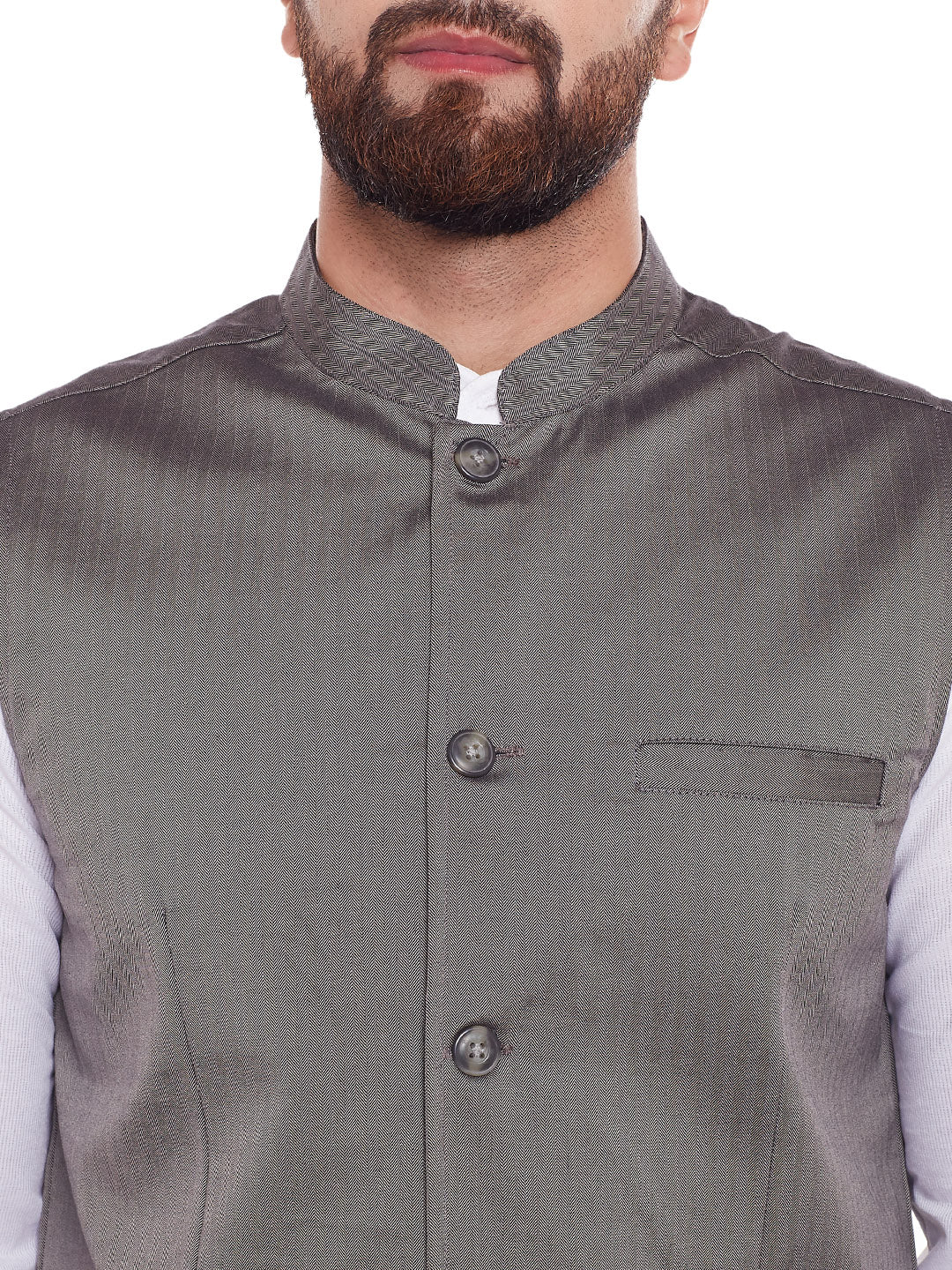 Men's Grey Nehru Jacket - Even Apparels