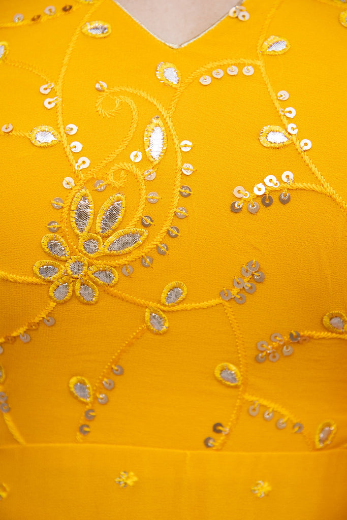 Women's Mustard Yellow Anarkali Set