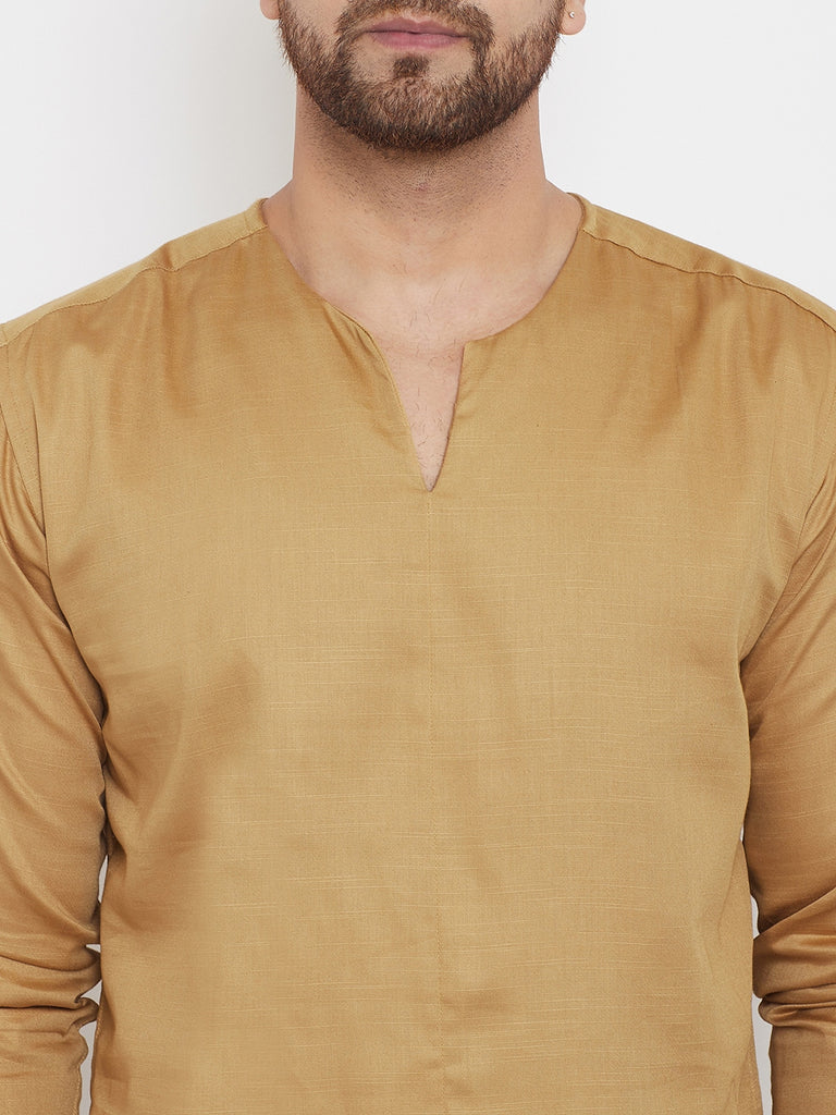 Men's Mustard Summer Casual Shirt Kurta