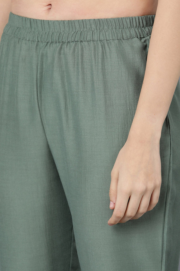 Women's Poly Silk Embroidered Anarkali Kurta Pants With With Dupatta