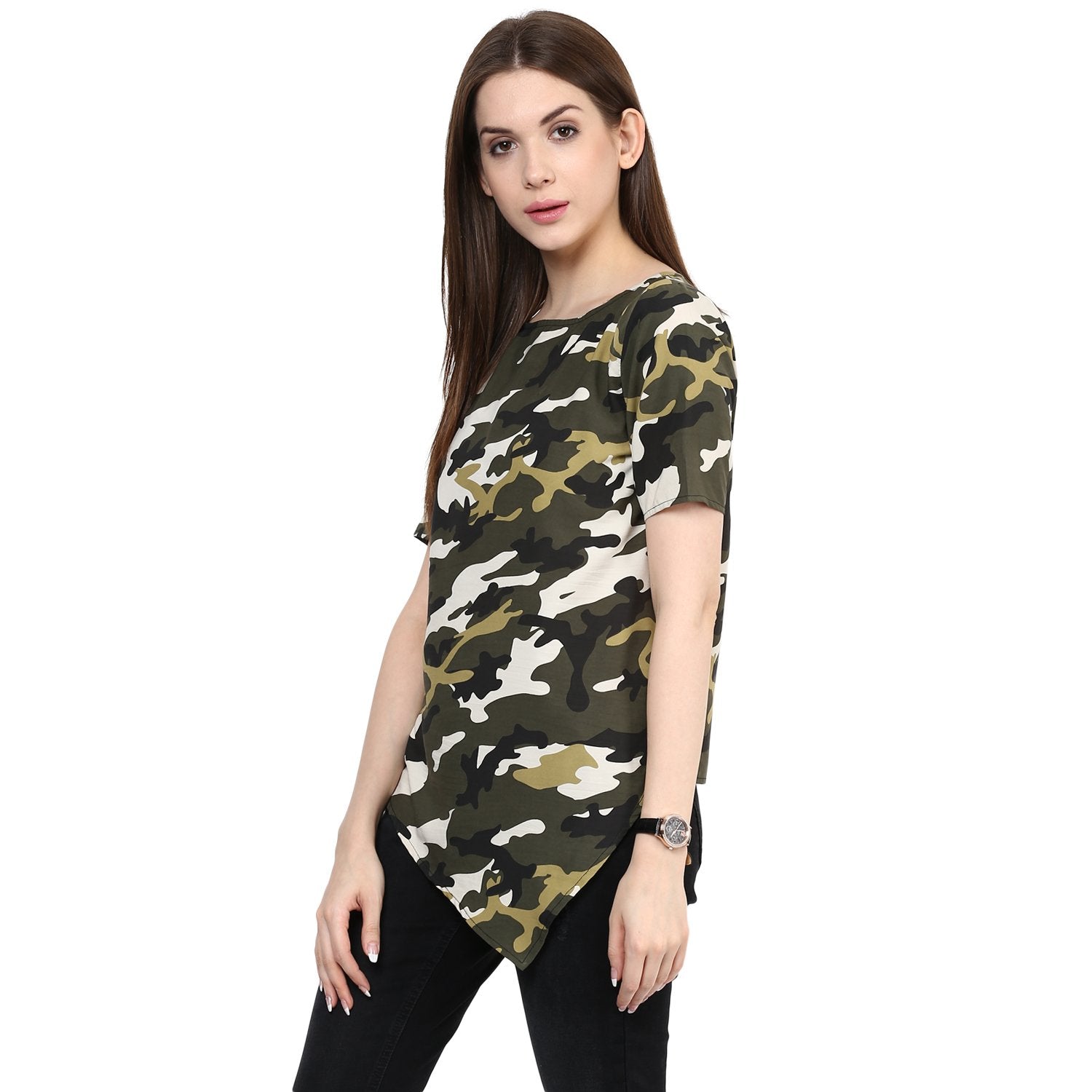 Women's Military Front V-Cut Top - Pannkh