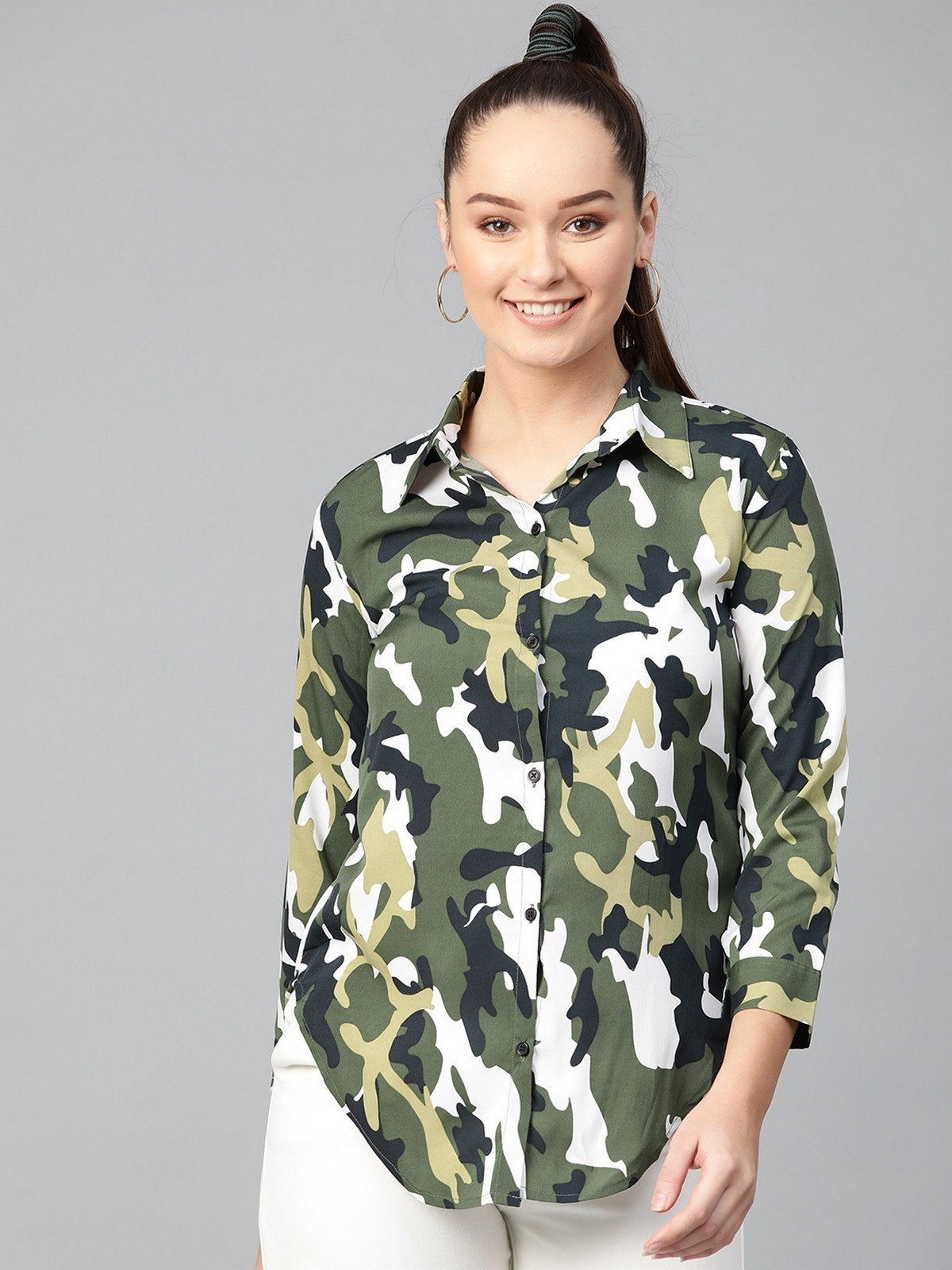 Women's Military Shirt Top - Pannkh