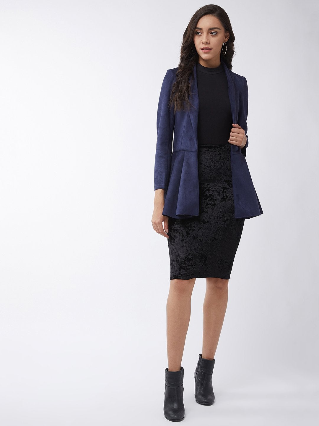 Women's Solid Peplum Blazer