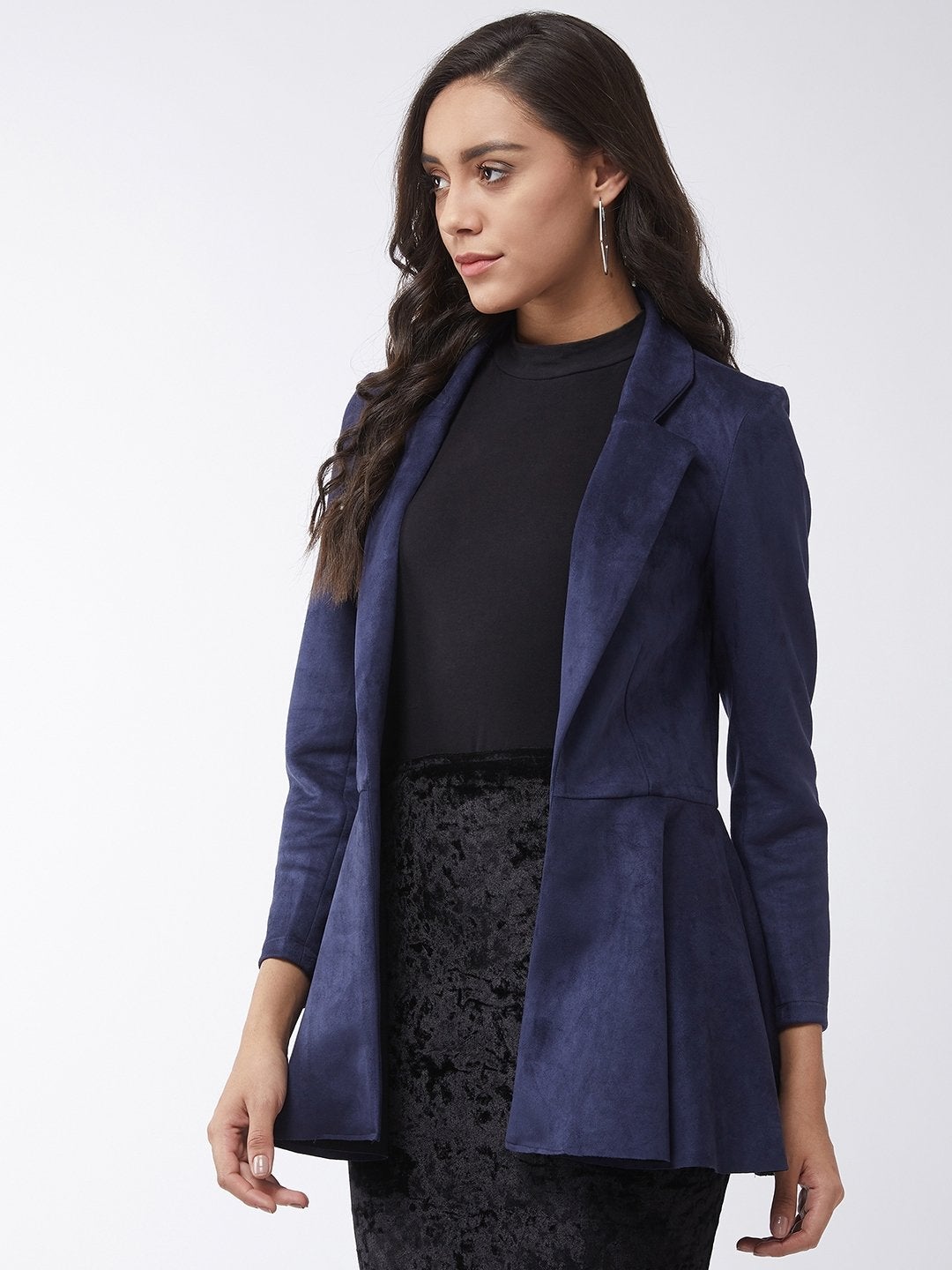 Women's Solid Peplum Blazer