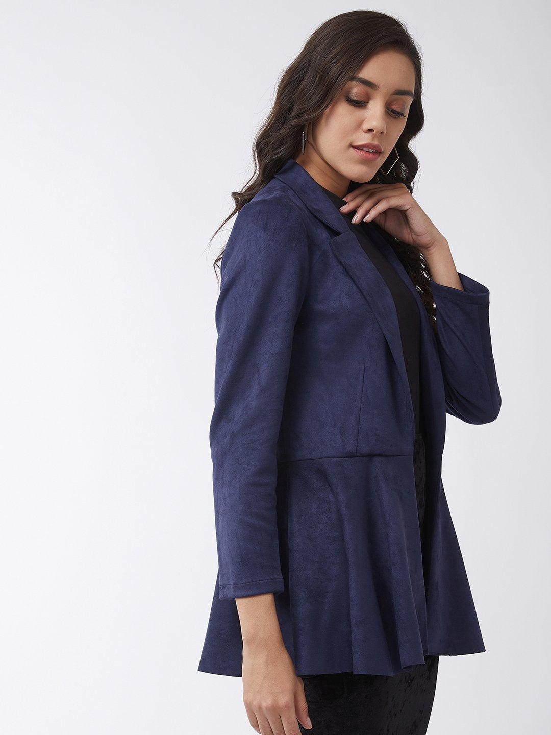 Women's Solid Peplum Blazer