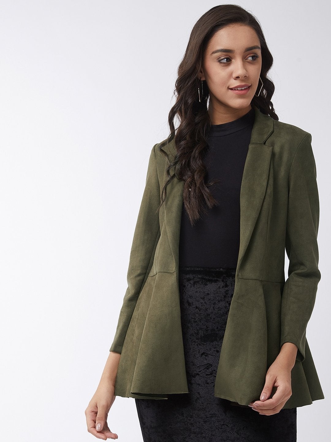 Women's Solid Peplum Blazer