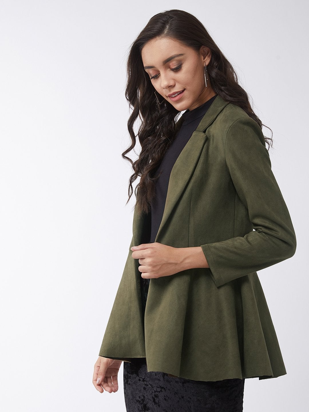 Women's Solid Peplum Blazer