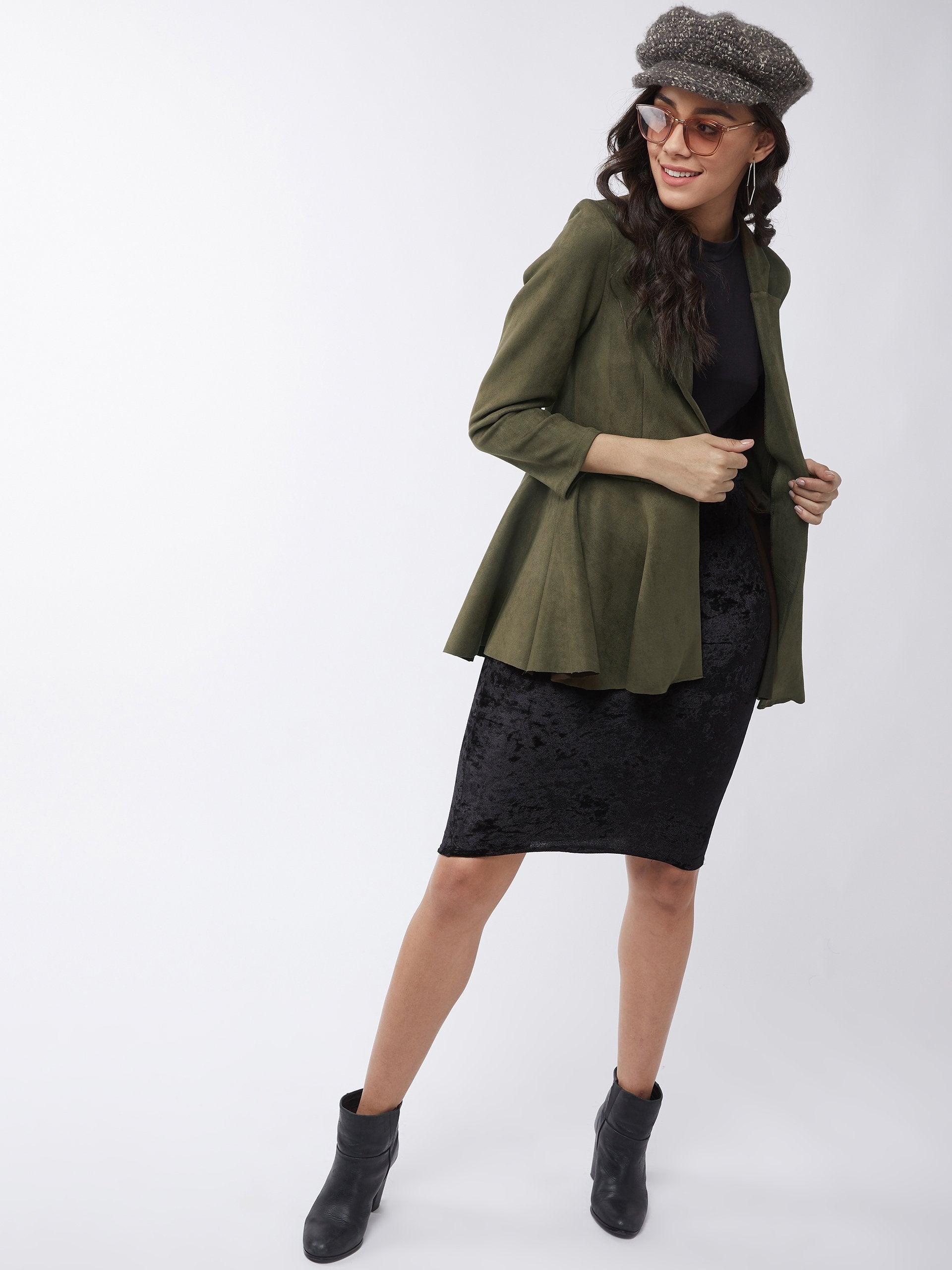 Women's Solid Peplum Blazer