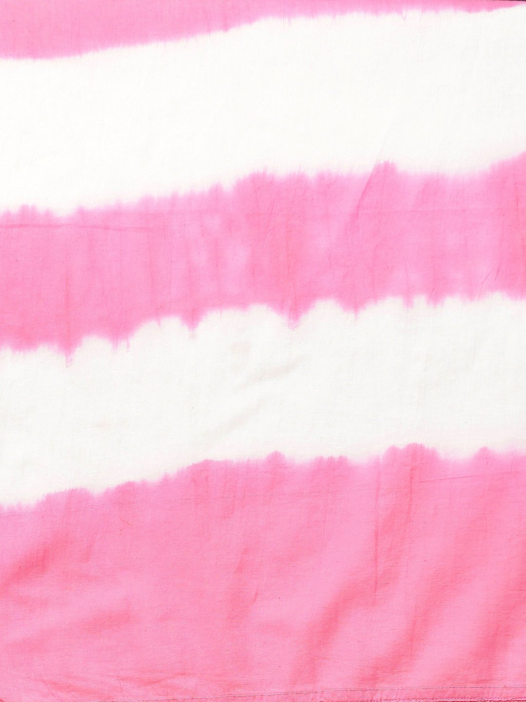 Women's  Pink & White Dyed Kurta with Trousers & Dupatta - AKS