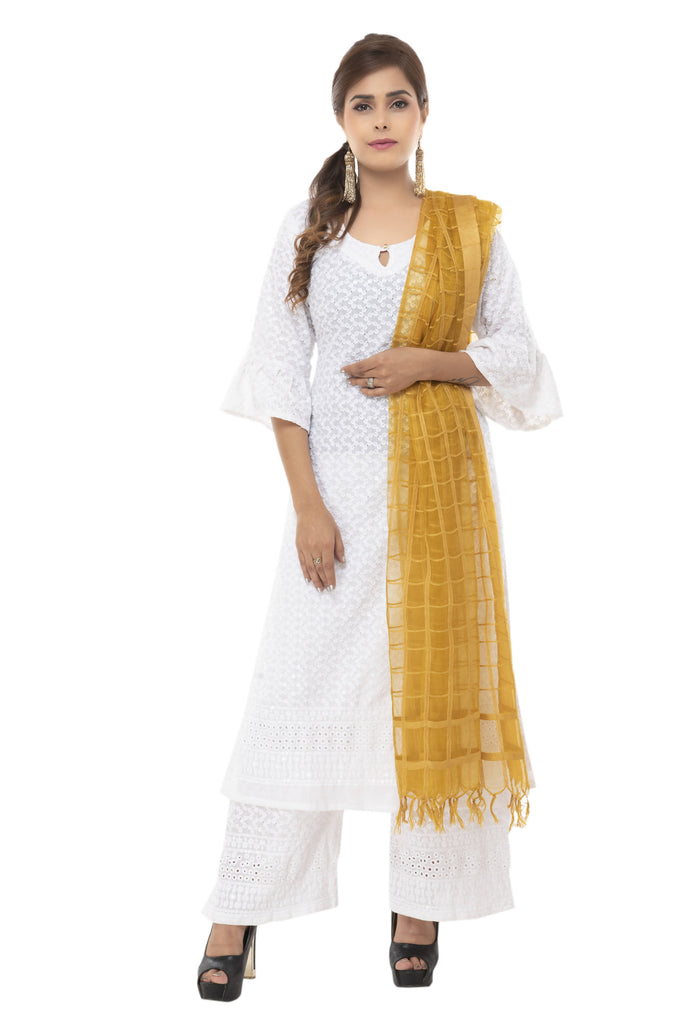 Women's Cotton Square Golden Dupatta Mfd0036