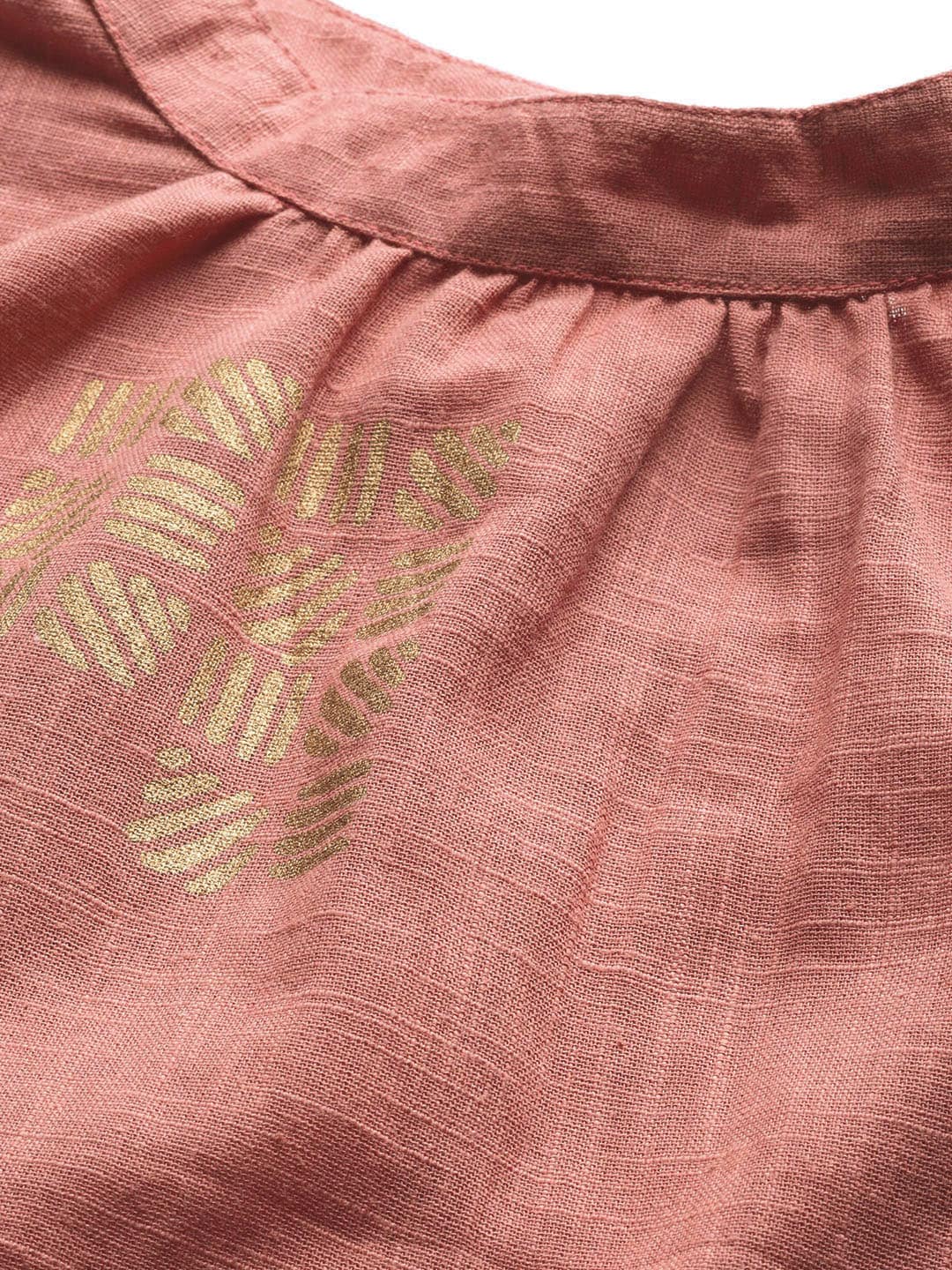 Women's  Dusty Pink & Beige Khari Print Maxi Dress - AKS